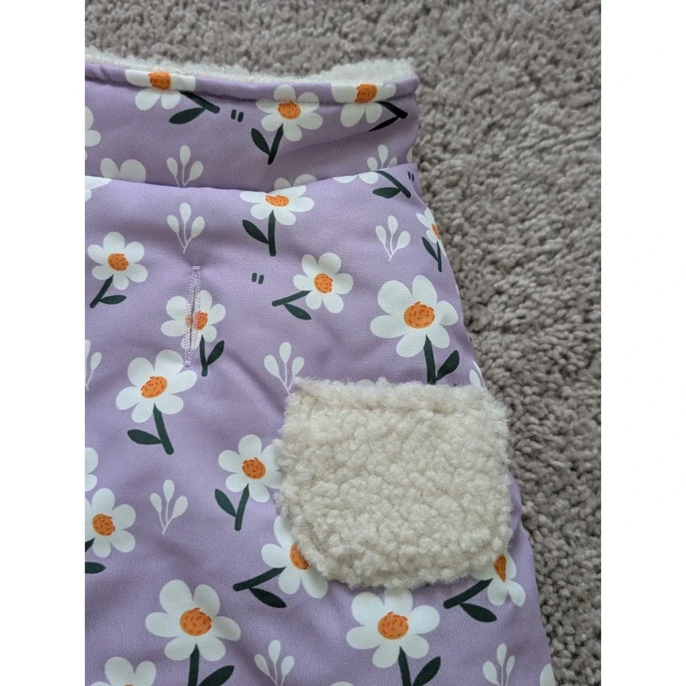 Sniff & Bark Vest Reversible Purple Daisy Cozy Fleece Zip Up Jacket NWT